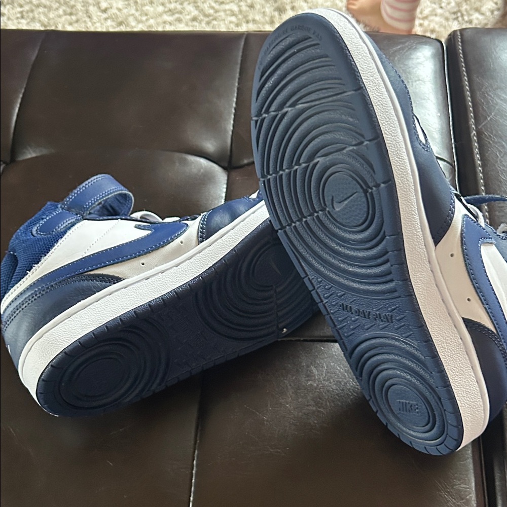 Nike Kids Basketball Blue and White Hi Top Sneakers - Picture 5 of 8
